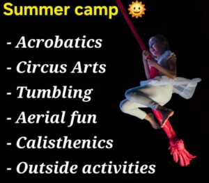 summer camp, acro, gymmnastics, circus arts, games, outdoor, fun